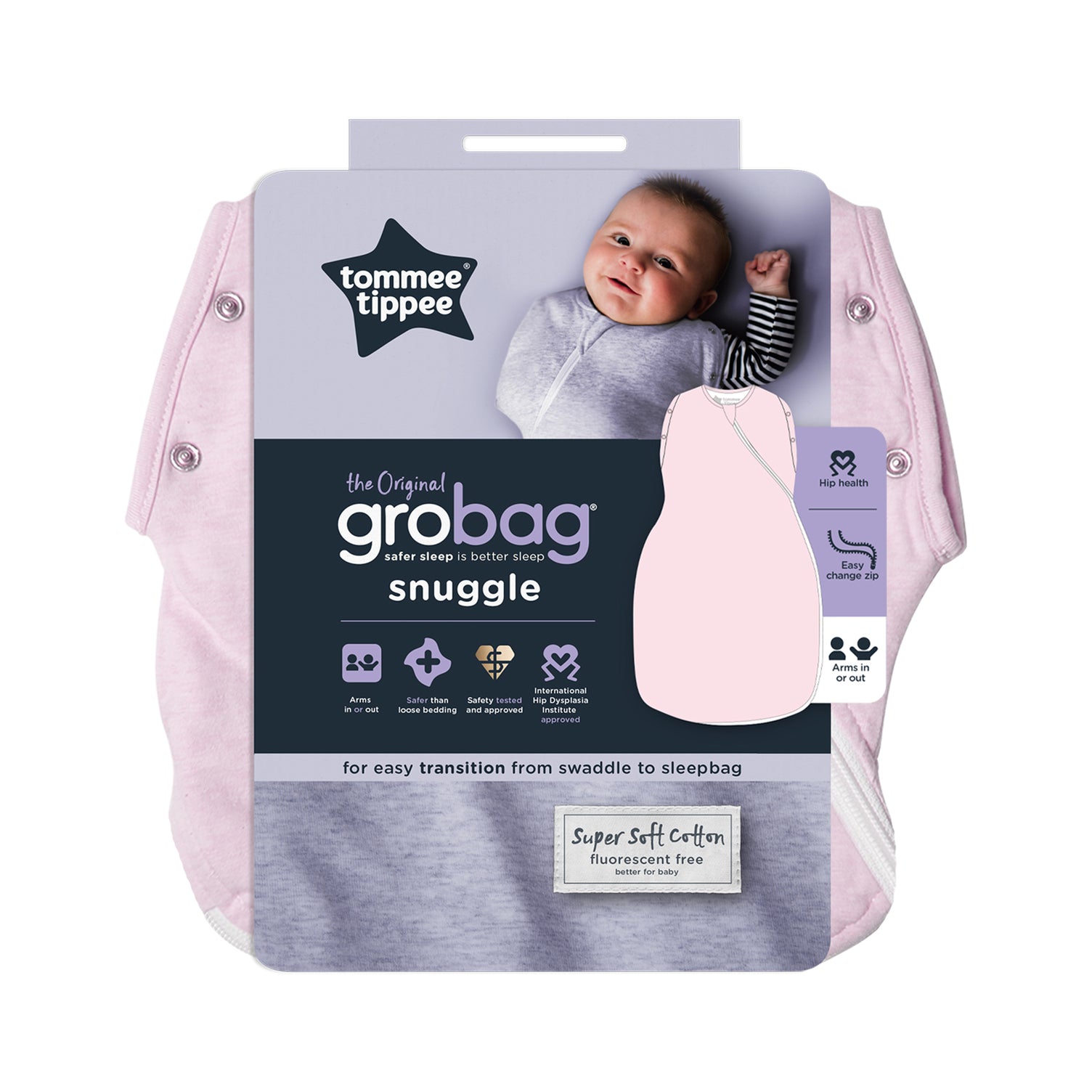 Grobag Snuggle Pink Marl Moonlight Baby Sleep
