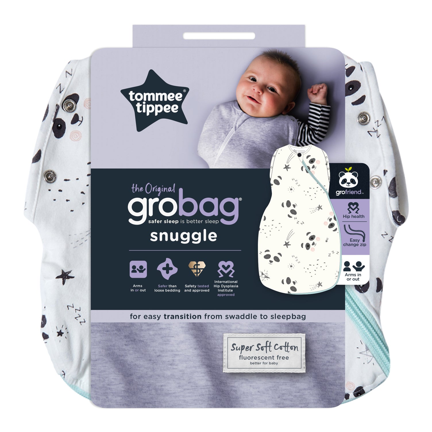 Grobag Snuggle Little Pip Panda Moonlight Baby Sleep