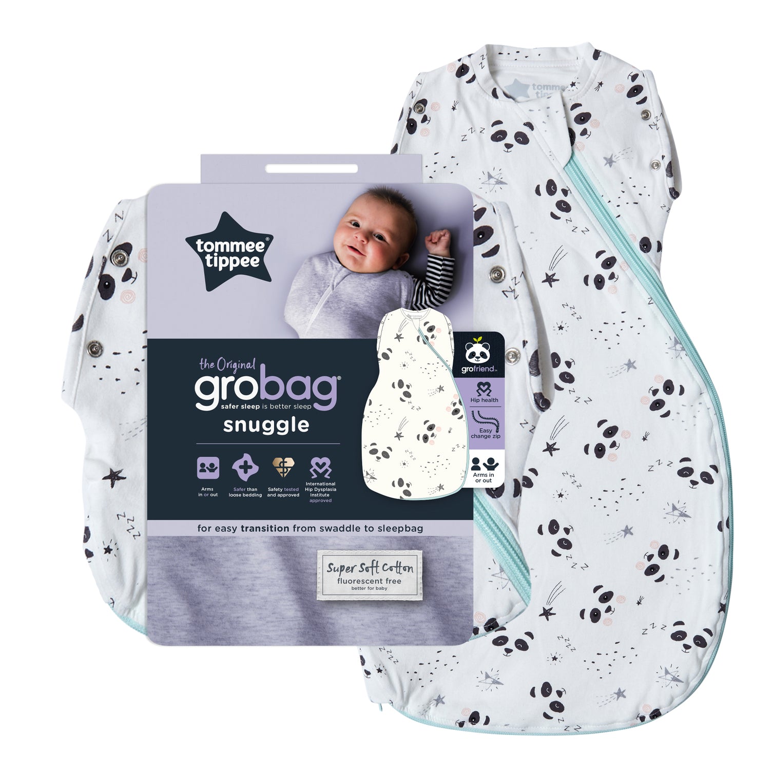 Grobag Snuggle Little Pip Panda Moonlight Baby Sleep