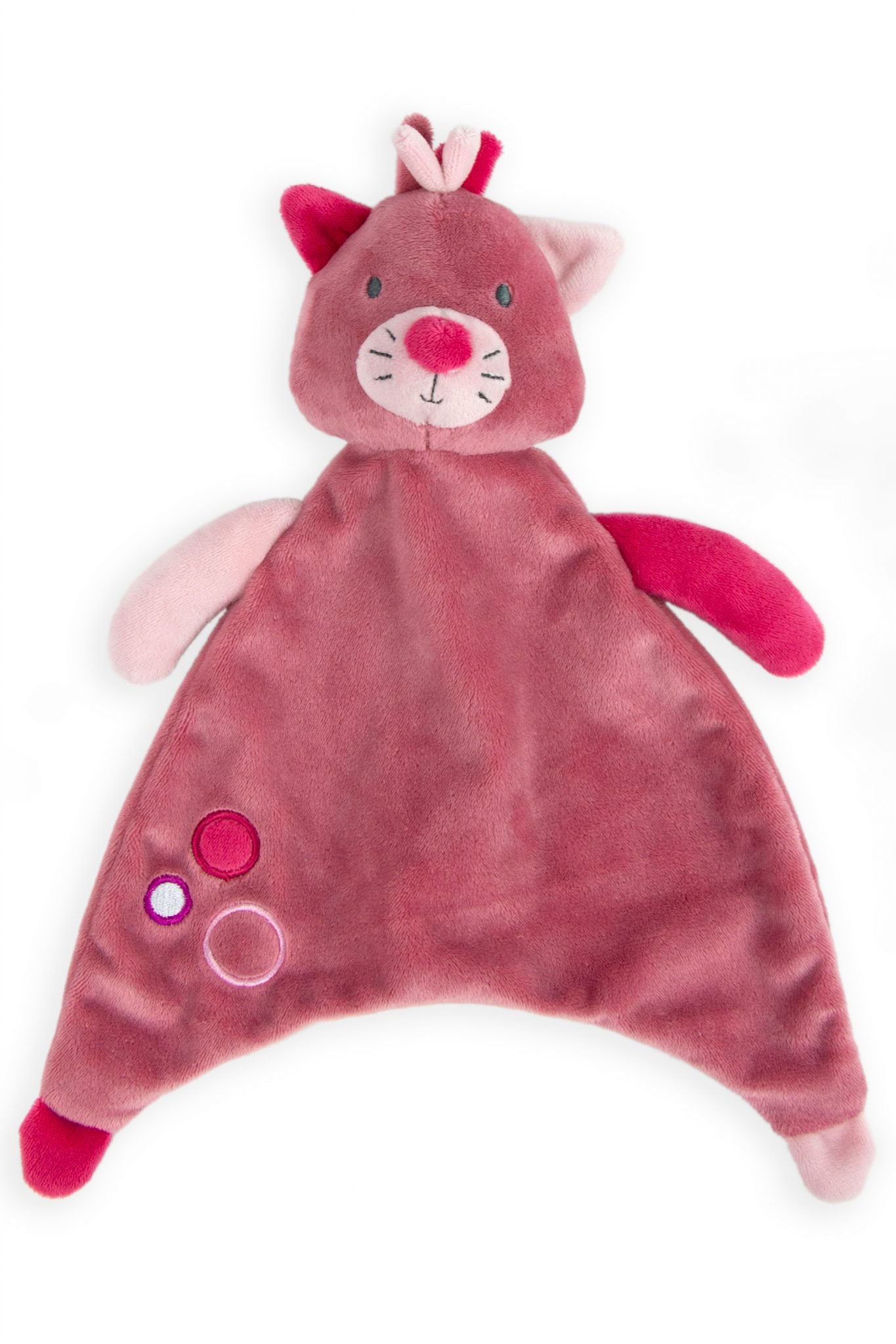 Comforter lovie toy in pink kitten. Sleeping aid for babies and toddlers. super soft. great gifts. moonlight baby sleep. melbourne