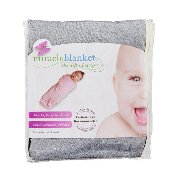 Moonlight Baby Sleep Consultant Melbourne - Miracle Blanket -Grey Heather and yellow trim- swaddling to contain startle reflex