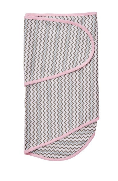 Moonlight Baby Sleep Consultant Melbourne - Miracle Blanket Pink Chevron swaddle - swaddling to contain startle reflex