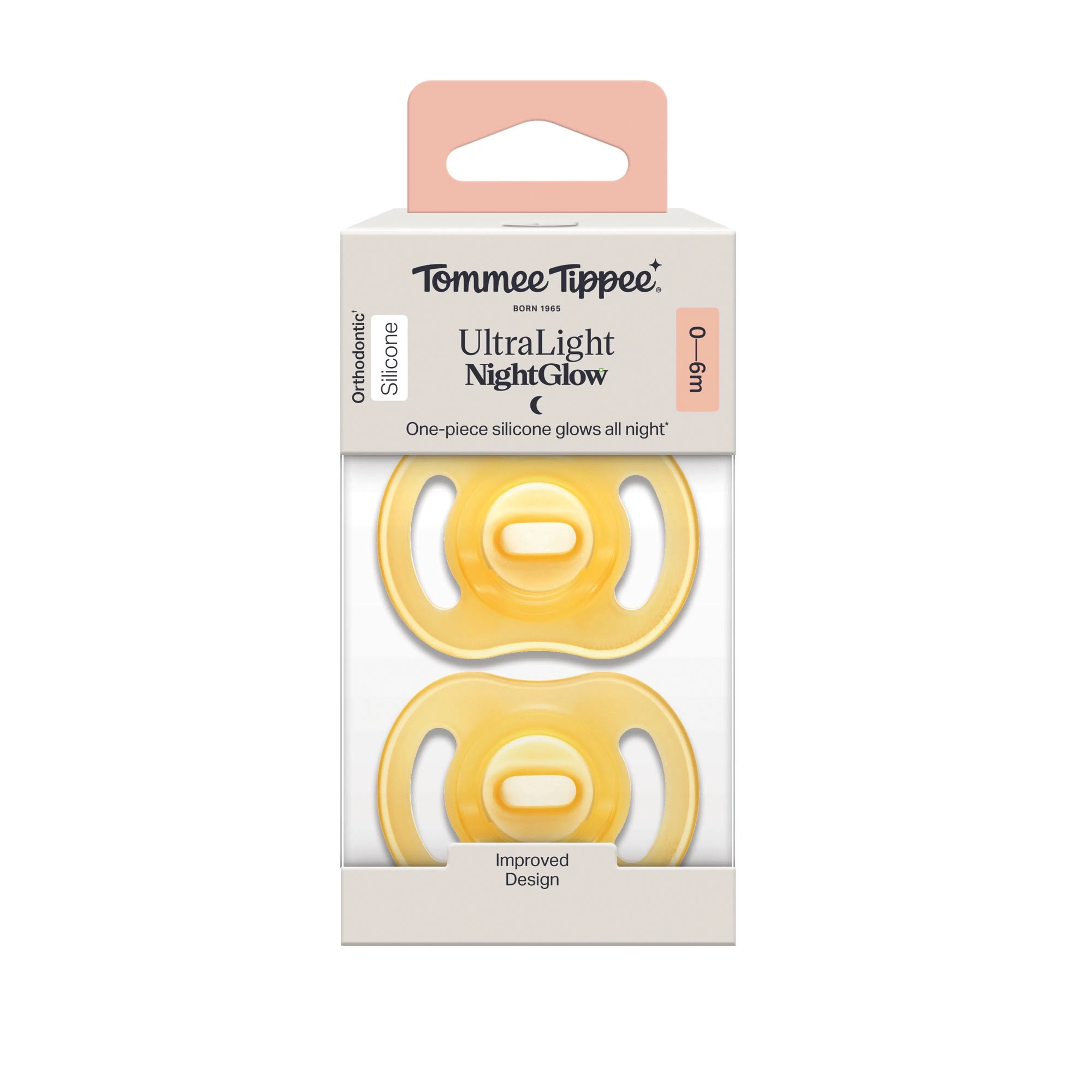 Tommee Tippee Ultra-Light Stayput Night Glow Soother 0-6M 2Pack