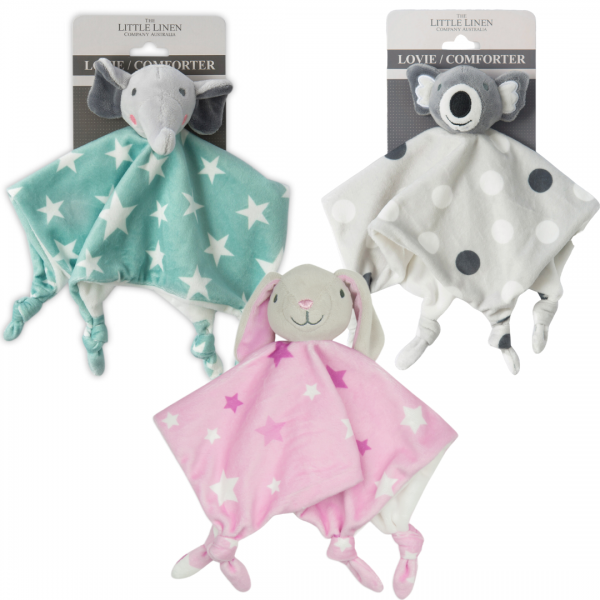 Little Linen Comforters, Elephant Star, Bunny Pink, Koala Spots